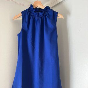 Plantation Blue Highneck Sleeveless Dress